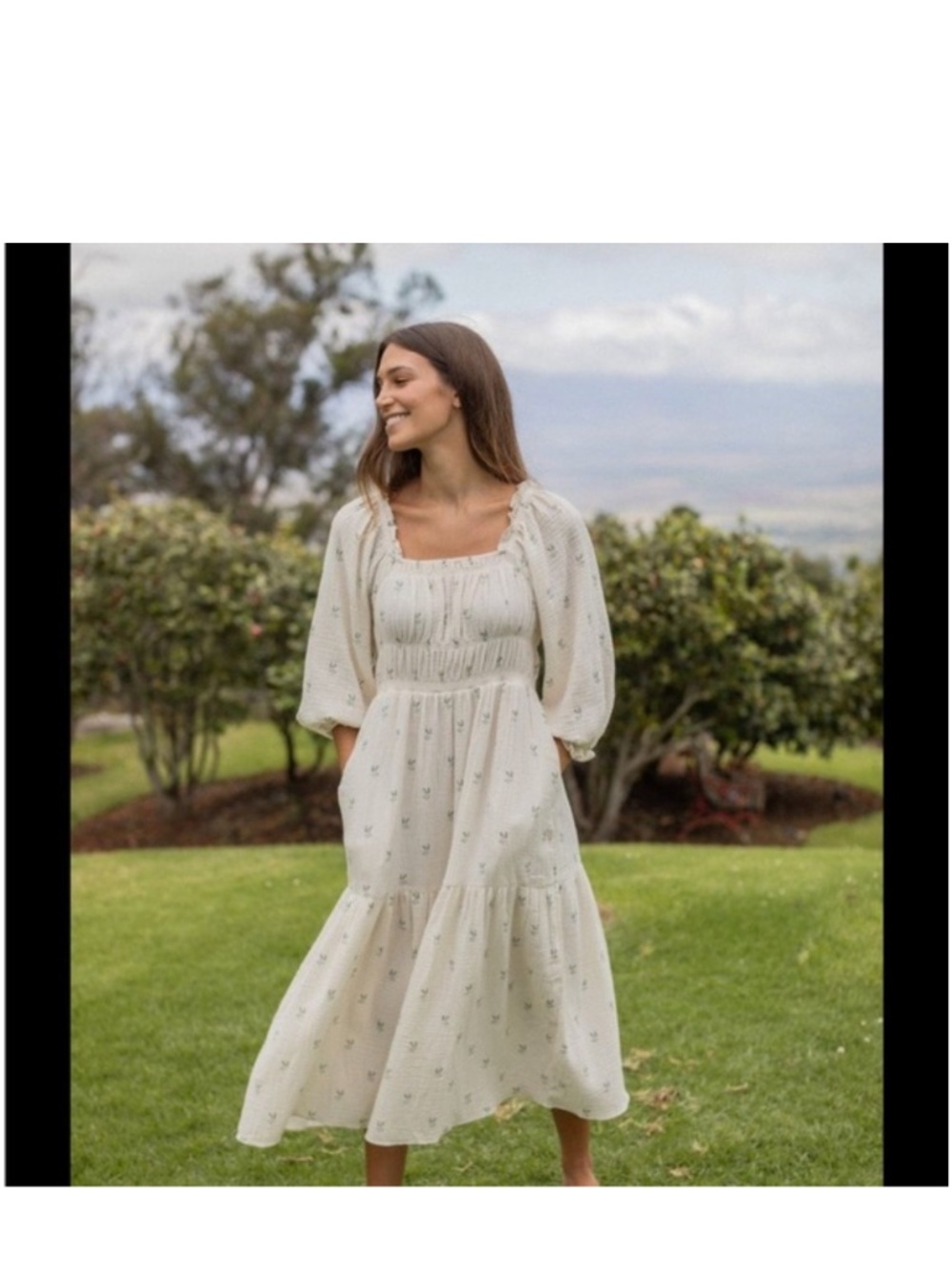 Neuflora Angela Dress Medium, color green floral - Picture 4 of 5